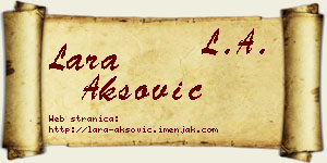 Lara Aksović vizit kartica